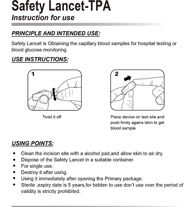 Mini Clinical Safety Blood Lancets With Auto Retractable Needle 28G 30G