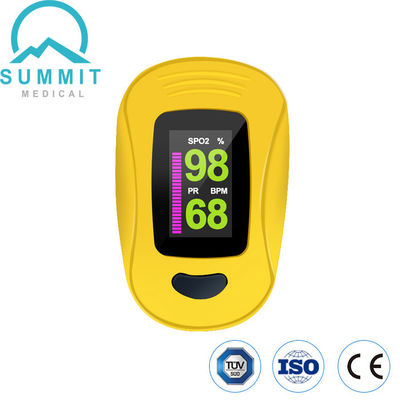 Medical Grade Handheld Pulse Oximeter , CE Yellow Fingertip Pulse Oximeter