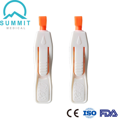 21G 1.8mm Depth Safety Lancet Needle With Sided Push Button Activation Rapid Test