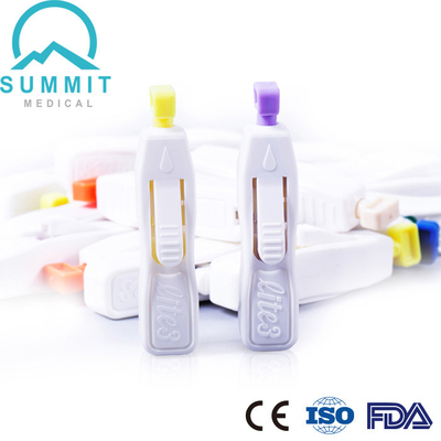 21G 1.8mm Depth Safety Lancet Needle With Sided Push Button Activation Rapid Test