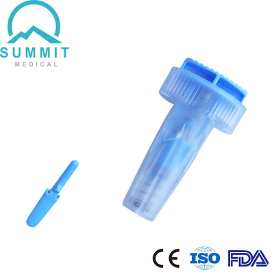 Sterile Push Button Lancet 28G 1.6mm For Blood Glucose Testing