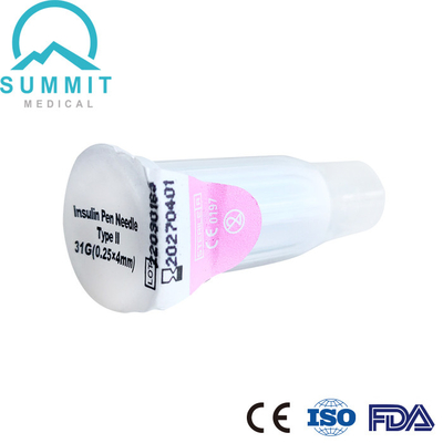 Sterile Diabetic Safety Needles  with Single-Ended Protection 31G 4mm
