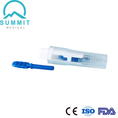Mini Sized Safety Lancet Device with Auto Locked Needle 30G 1.5mm Blue