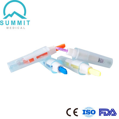 Color Coded Safety Blood Lancet 21G 23G 26G 28G 30G for Point of Care Testing