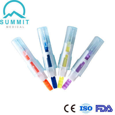 Color Coded Safety Blood Lancet 21G 23G 26G 28G 30G for Point of Care Testing