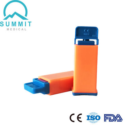 Single Use Auto Lancing Device Safety Blood Lancet 21G 2.2mm Orange