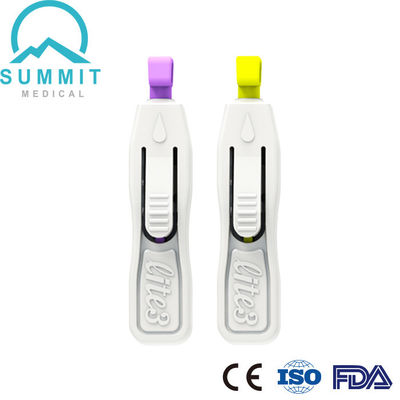 Innovative Quality Button Activated Safety Blood Lancet 26G 28G Depth 1.8mm
