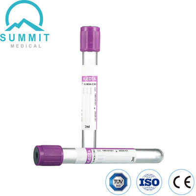 Siliconized Purple Cap K3 EDTA Vacutainer Tubes, PET Tube, 13mm*75mm