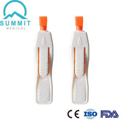 Sterile 21G 1.8MM Finger Prick Lancets , Side Push Button Activated Heel Stick Lancets