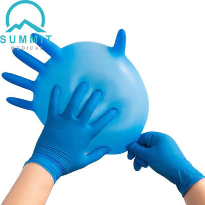 Blue 3.5 MIL Disposable Examination Gloves , Latex Free Medical Nitrile Exam Gloves