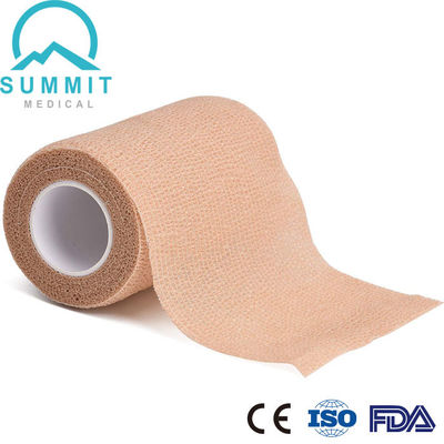 4 Inches X 5 Yards Tan Elastic Cohesive Bandage NonWoven Self Adhesive