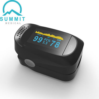 Full Black OLED FDA Medical Fingertip Pulse Oximeter For Wellness Use