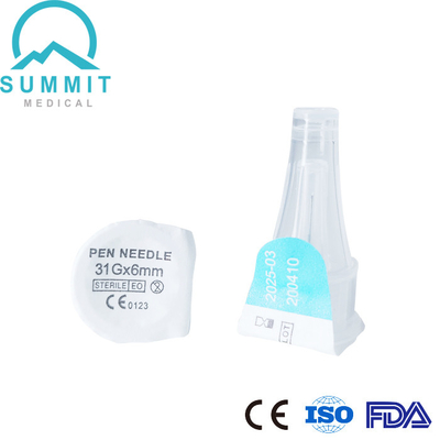 CE Approved Disposable Diabetic Pen Needles for Insulin Injection 31G 6mm