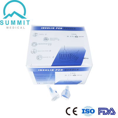 Diabetic Insulin Injection Pen Needles 31G 6mm 100 Pieces