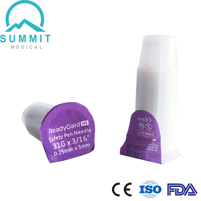 Safety Pen Needle With Passively Dual Ended Protection 31G 5mm Purple