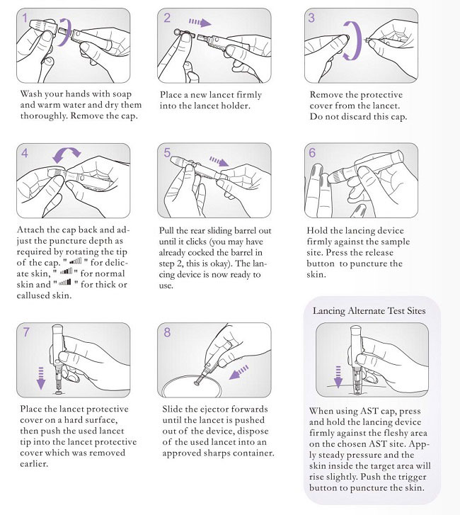 CE Approved On Call Adjustable Blood Lancet Pen Blood Lancet Device