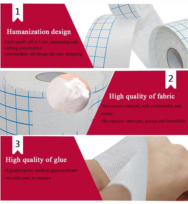 5cmX10m Wound Dressing Roll , White Non Woven Adhesive Tape