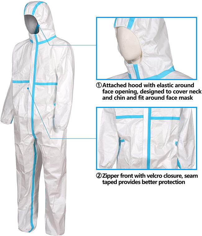 Nonwoven Medical Protective Coverall With Reinforced Seam Tape
