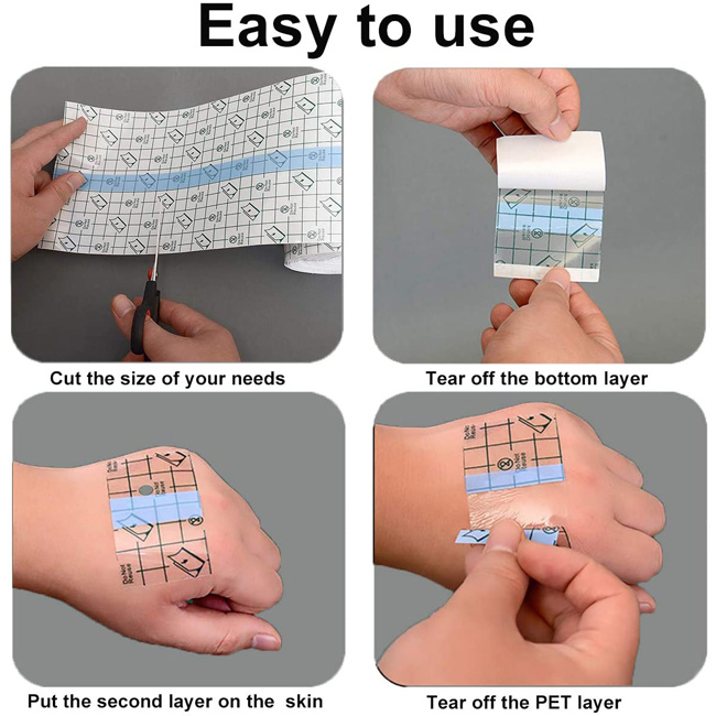 Waterproof Acrylic Acid Adhesive Wound Dressing Roll For Tattoo Aftercare