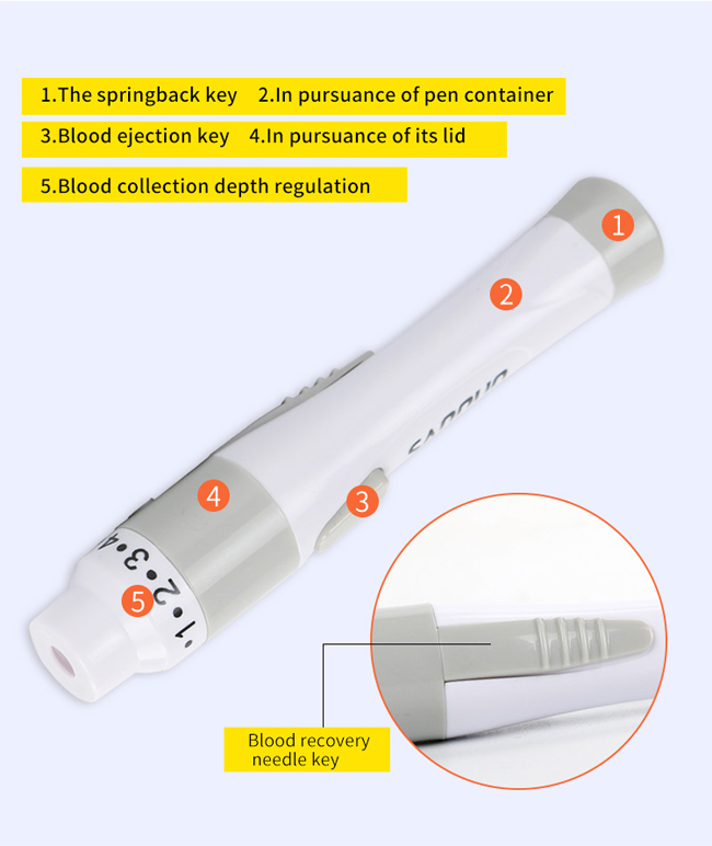 Blood Collection Pen Blood Lancet For Glucose Meter