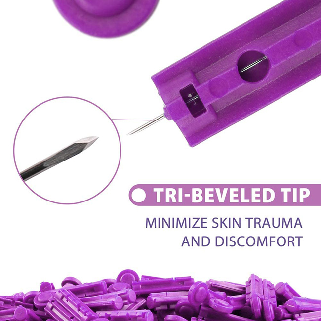 Purple Sterile Single Use Ultra Thin Lancets 30 Gauge Universal
