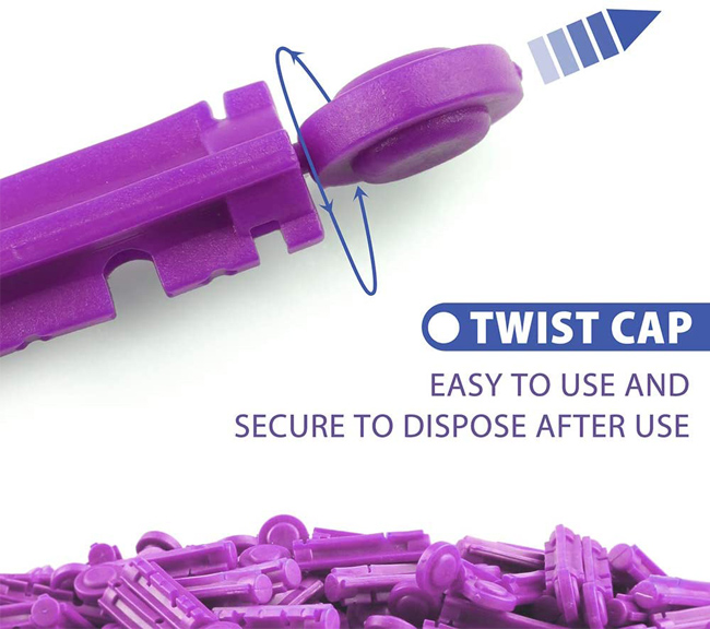 Purple Sterile Single Use Ultra Thin Lancets 30 Gauge Universal