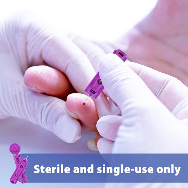 Purple Sterile Single Use Ultra Thin Lancets 30 Gauge Universal